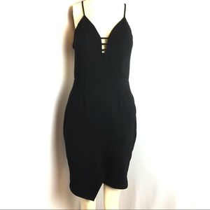 Sexy black date night dress open back